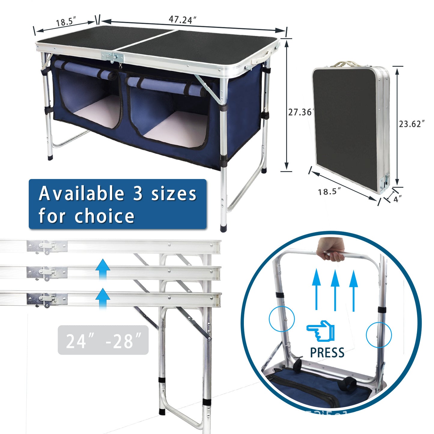 PHOENIXES™ Popular Camping Folding Table With Cloth Cabinet