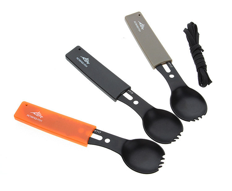 PHOENIXES™ Outdoor Spoon Fork Knife Set Whistle Camping Tool