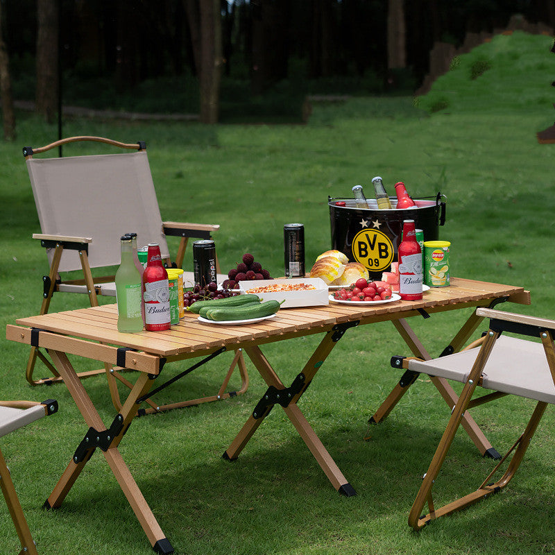 PHOENIXES™ Outdoor Solid Wood Beech Table -Camping Folding Table