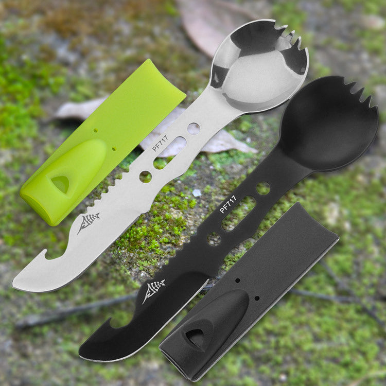 PHOENIXES™ Outdoor Spoon Fork Knife Set Whistle Camping Tool