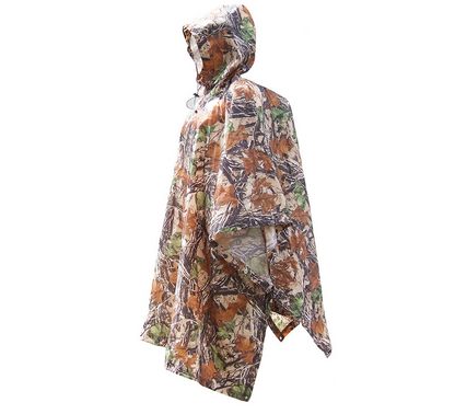 PHOENIXES™ Jungle through mountaineering camouflage raincoat Outdoor hiking  poncho