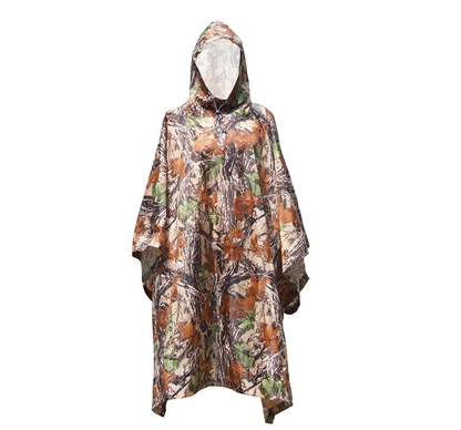 PHOENIXES™ Jungle through mountaineering camouflage raincoat Outdoor hiking  poncho