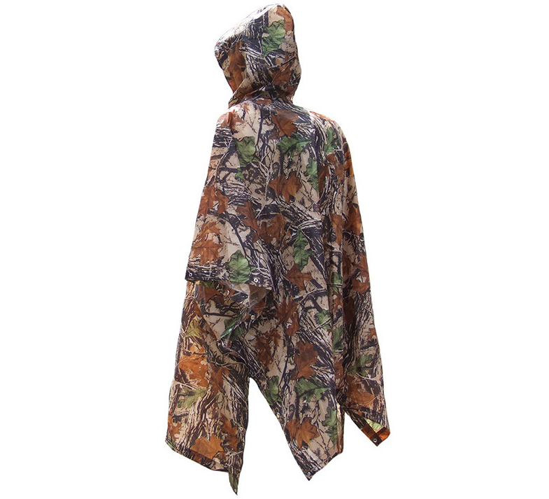 PHOENIXES™ Jungle through mountaineering camouflage raincoat Outdoor hiking  poncho