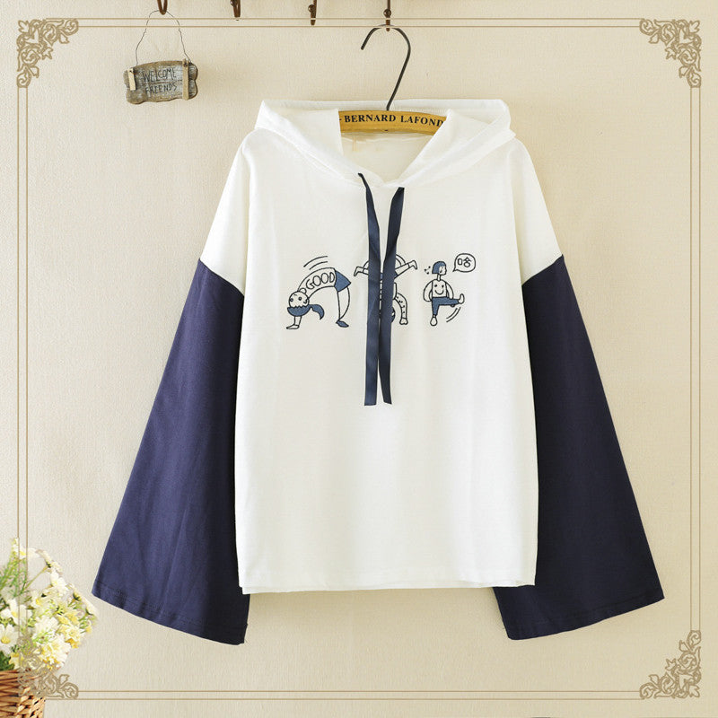 PHOENIXES™ Merry Pretty Women Cartoon Embroidery Hooded Sweatshirts