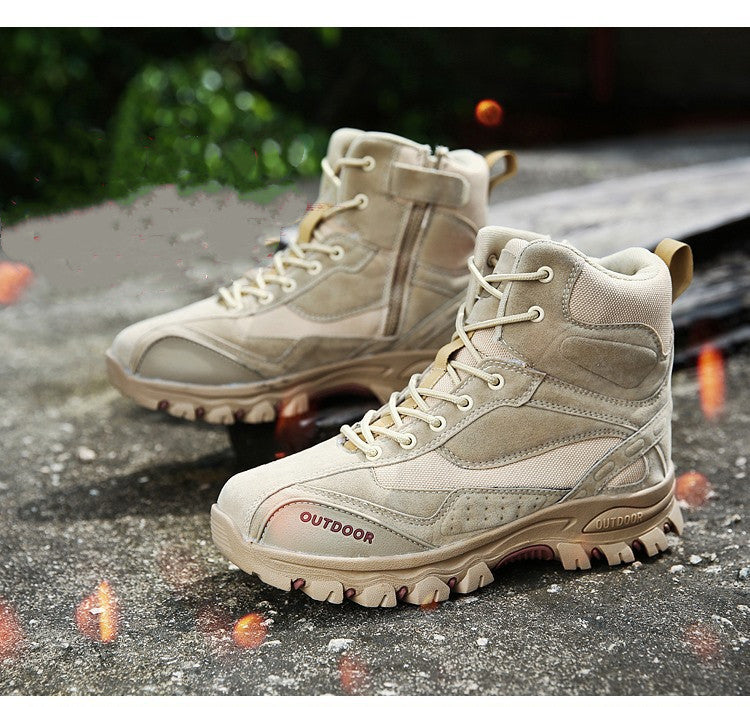 PHOENIXES™ Mountaineering Work Shoes High-Top Lace-Up Mid-Tube Martin Boots