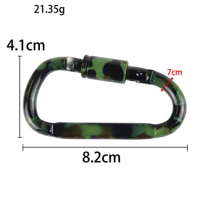 PHOENIXES™ Type D Camo Spray Painted Long Nut Mountaineering Buckle Tactical Hanging Buckle