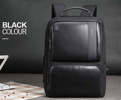 PHOENIXES™ BOPAI Black Leather Backpack