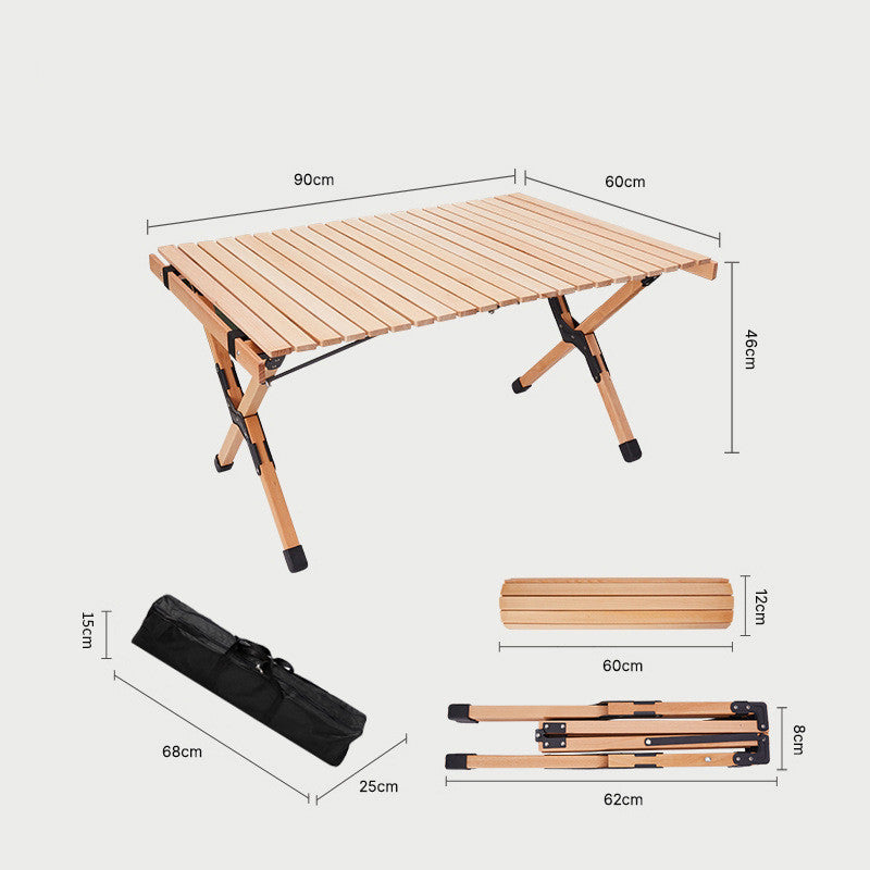 PHOENIXES™ Outdoor Solid Wood Beech Table -Camping Folding Table