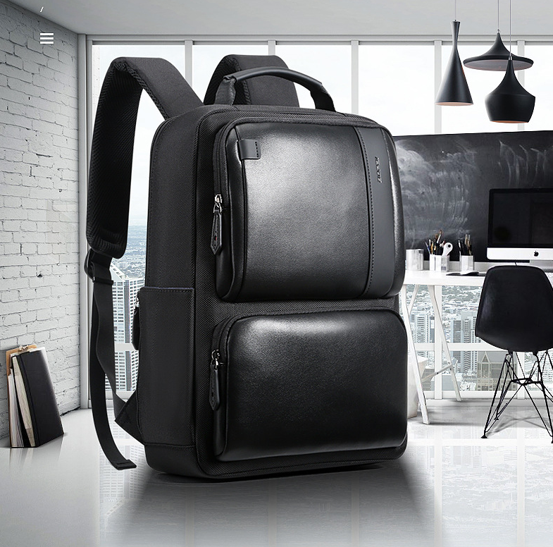 PHOENIXES™ BOPAI Black Leather Backpack