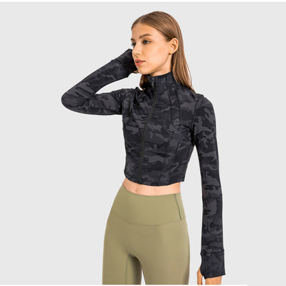 PHOENIXES™ Yoga Stand-up Collar Jacket Fitness  Slim