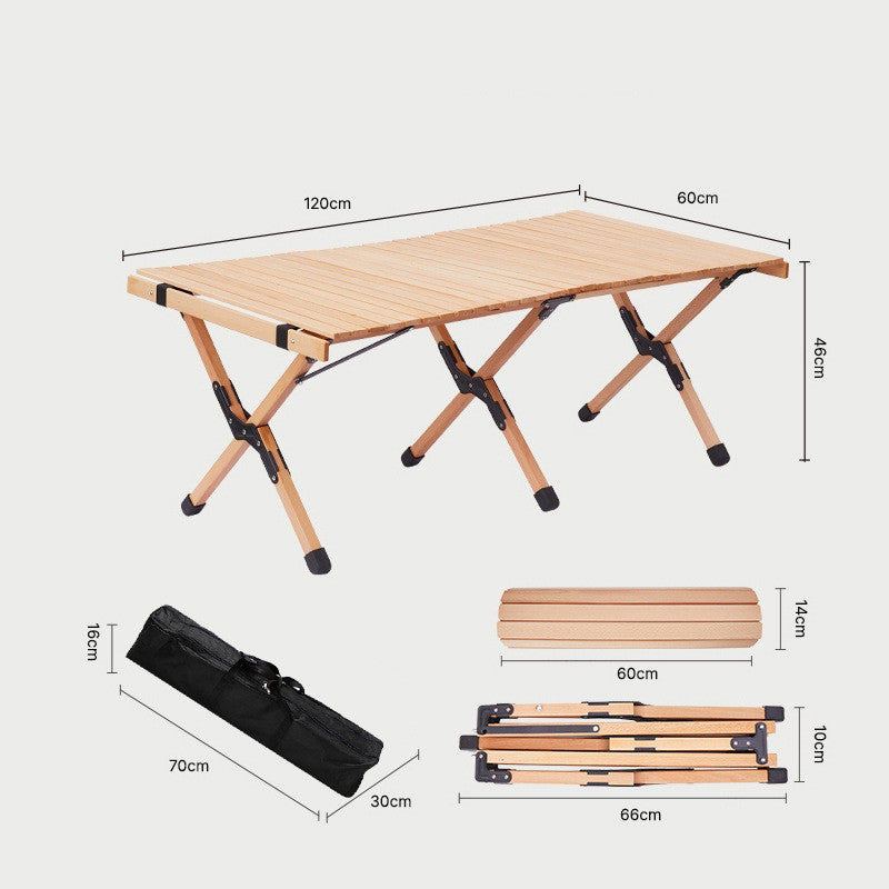 PHOENIXES™ Outdoor Solid Wood Beech Table -Camping Folding Table