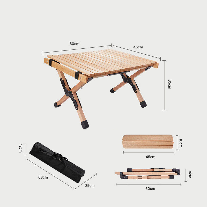 PHOENIXES™ Outdoor Solid Wood Beech Table -Camping Folding Table