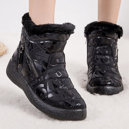 PHOENIXES™ Letter Print Boots Winter Warm Plush Snow Boot Women Shoes