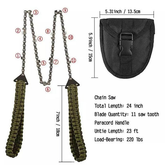 PHOENIXES™ Braided Umbrella Rope Camping Survival Pocket Saw