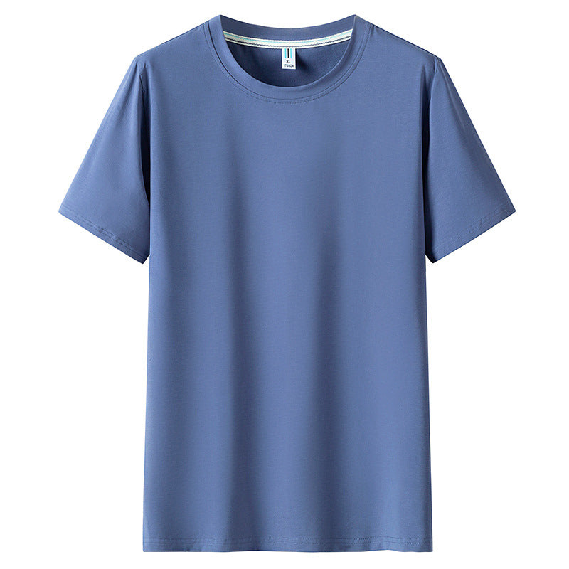 PHOENIXES™ Men Short Sleeve Round Neck Solid Color T-Shirt