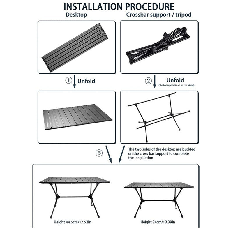 PHOENIXES™ Aluminum Alloy  Portable Camping Folding Table  - Lightweight ,Picnic , BBQ Table